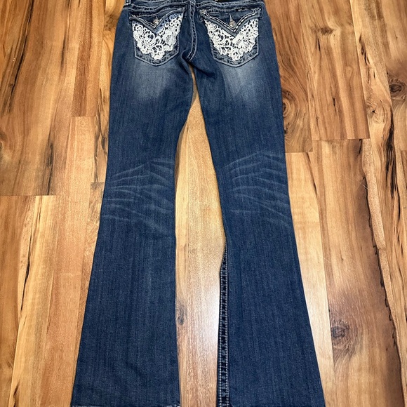 Miss Me Lace Pocket Bootcut Jeans Woman’s Size 26 Y2K  Early 2000s Dark Wash - Picture 12 of 13